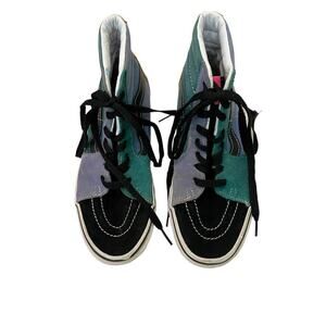 Womans Van Off The Wall Hi-Tops In Colorful Suede Lace Up Shoes 7.